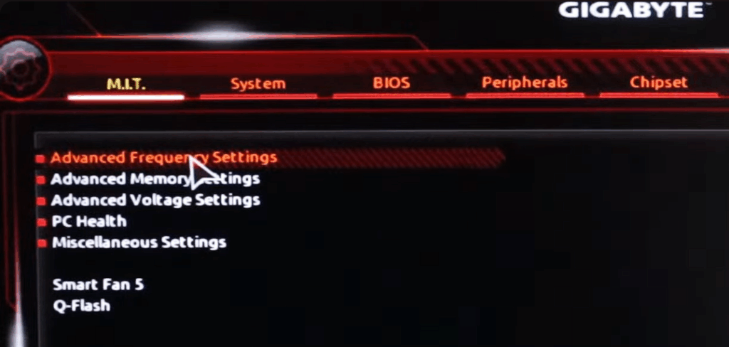 UEFI Advanced Frequency Settings