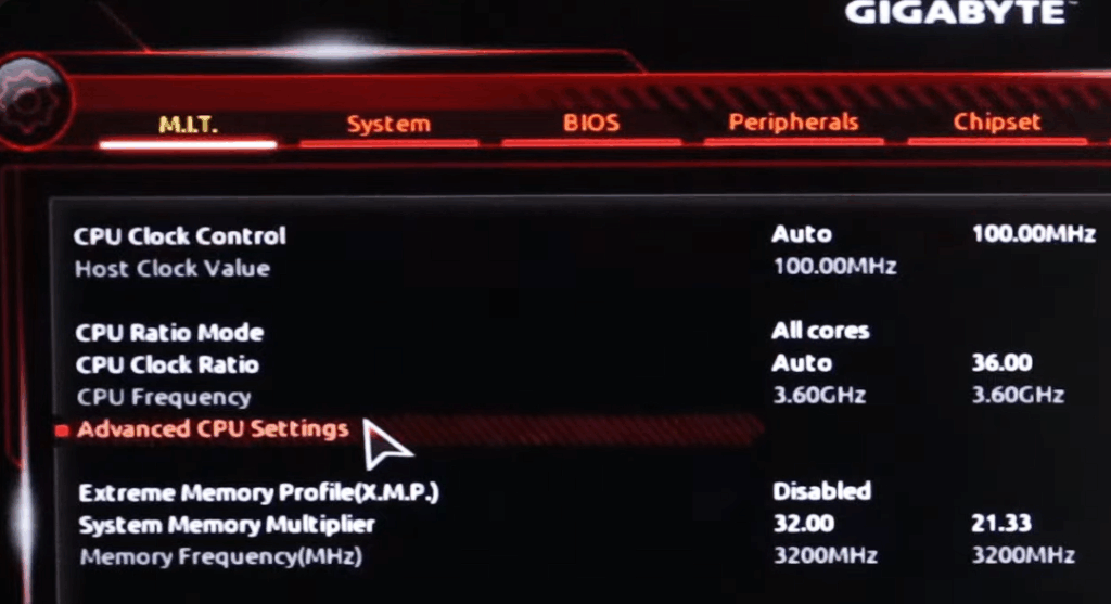UEFI Advanced CPU Settings